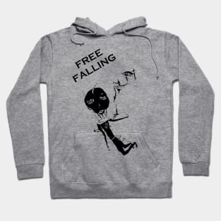 Free falling black handmade design Hoodie